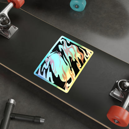 Red Fire Energy Holographic Sticker