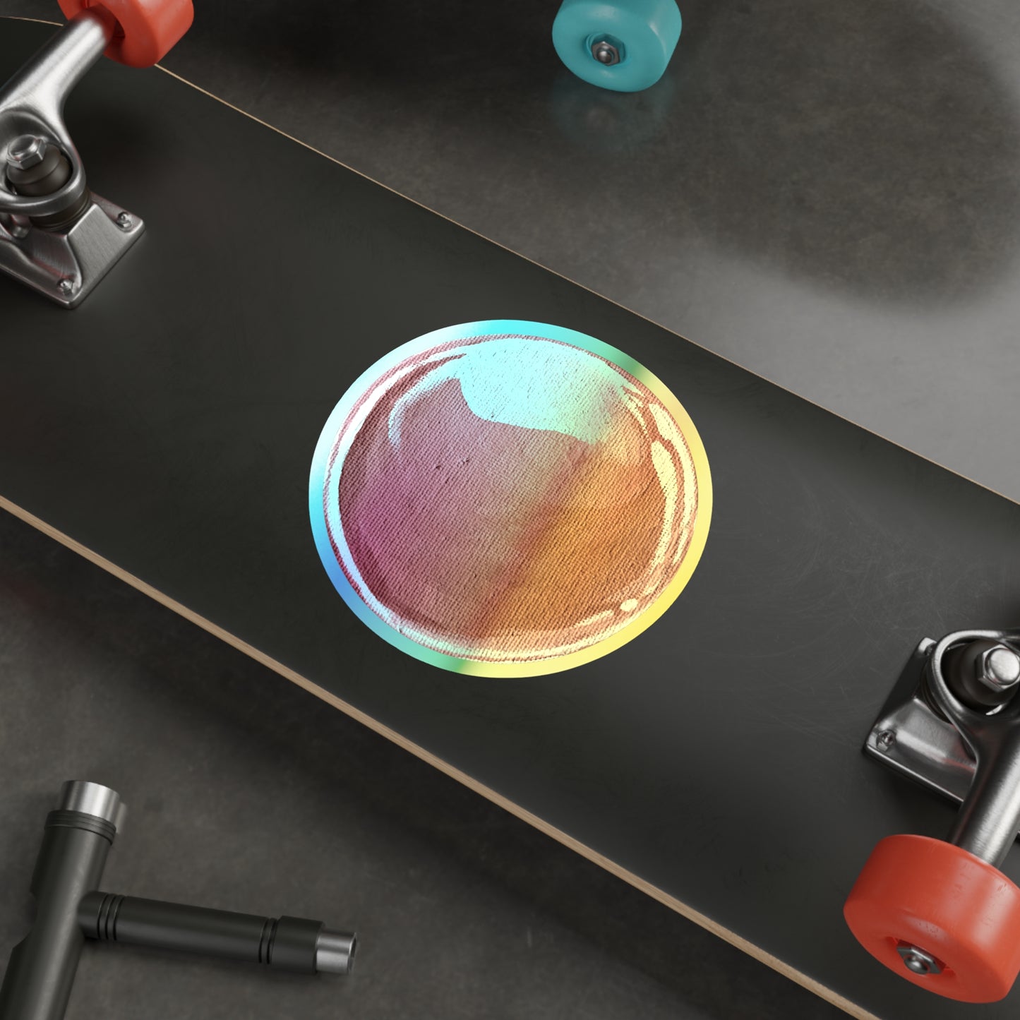 Red Energy Ball Holographic Sticker