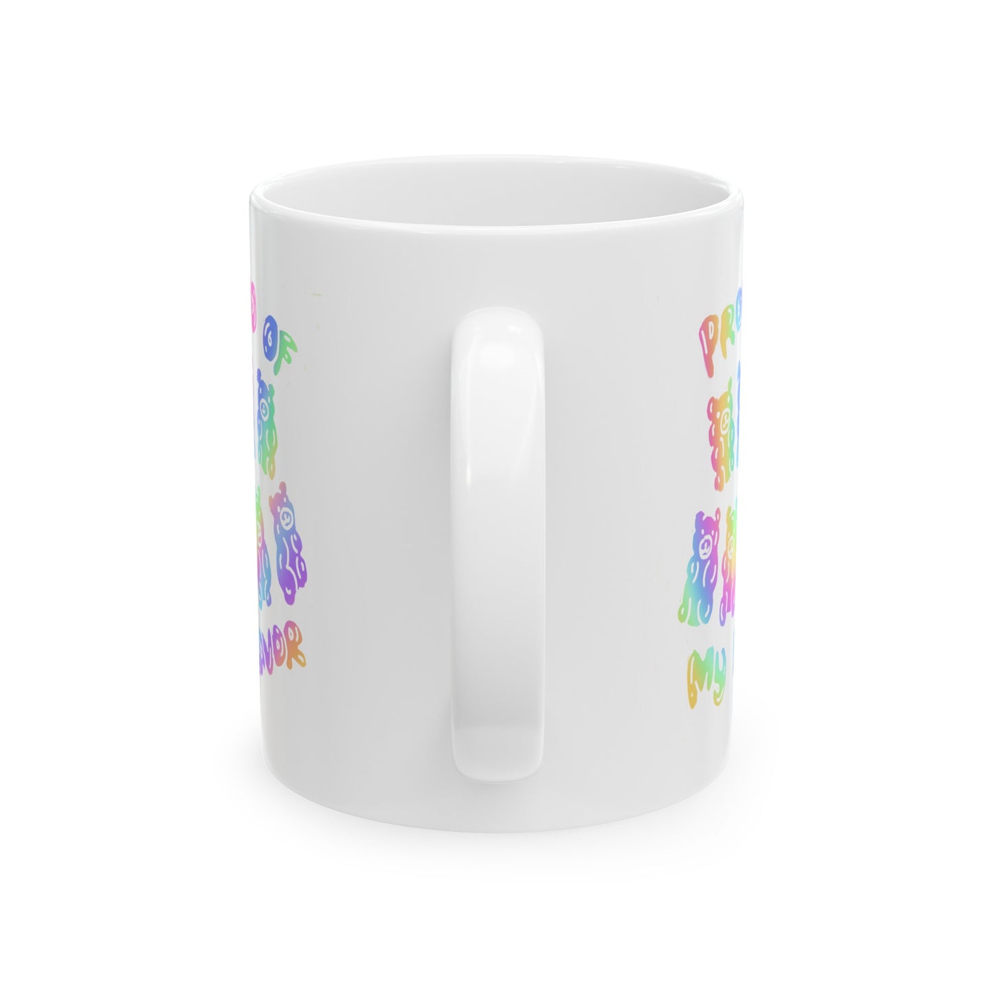 Rainbow Pride Gummy Bear Ceramic Mug (11oz)