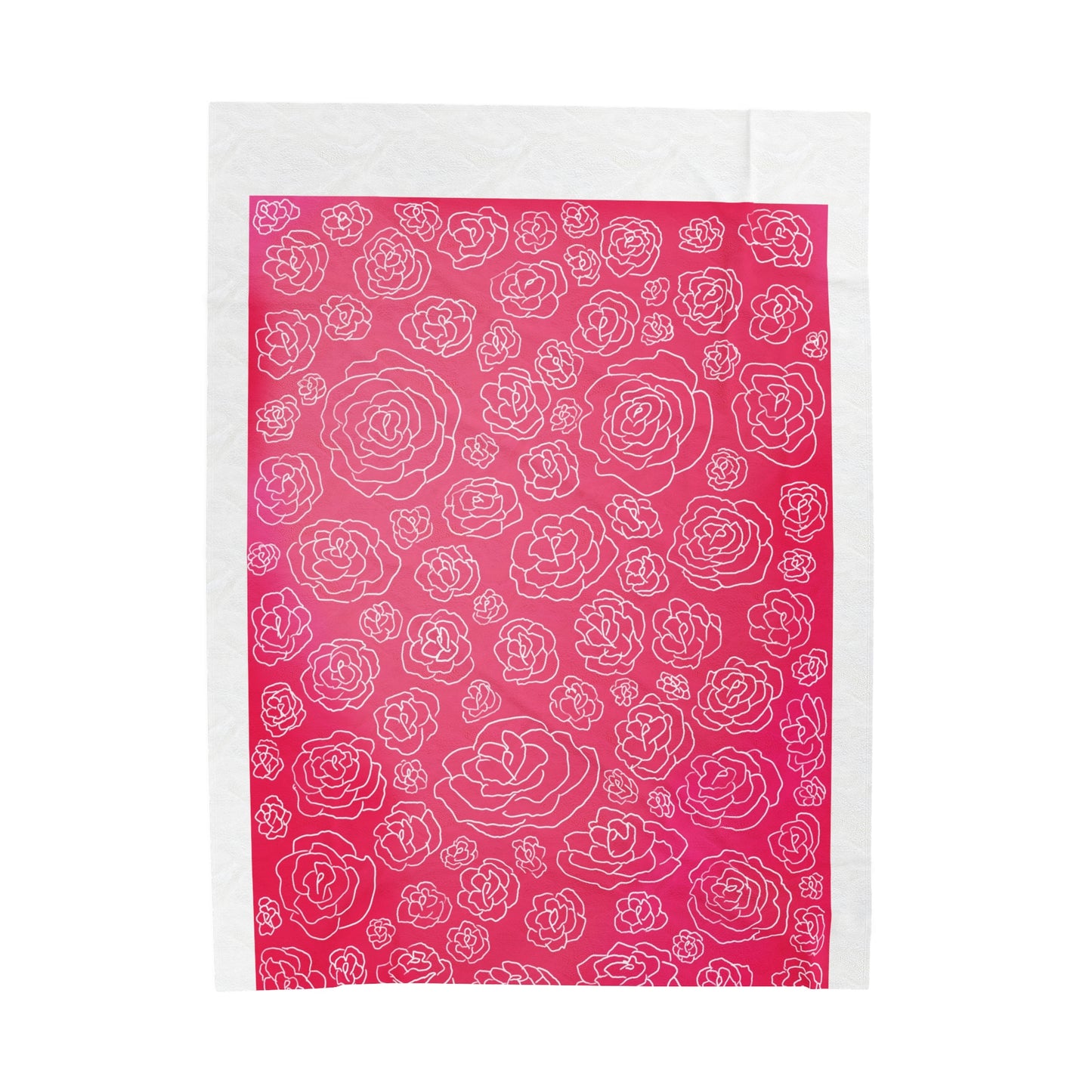 Pink Rose Velveteen Plush Blanket