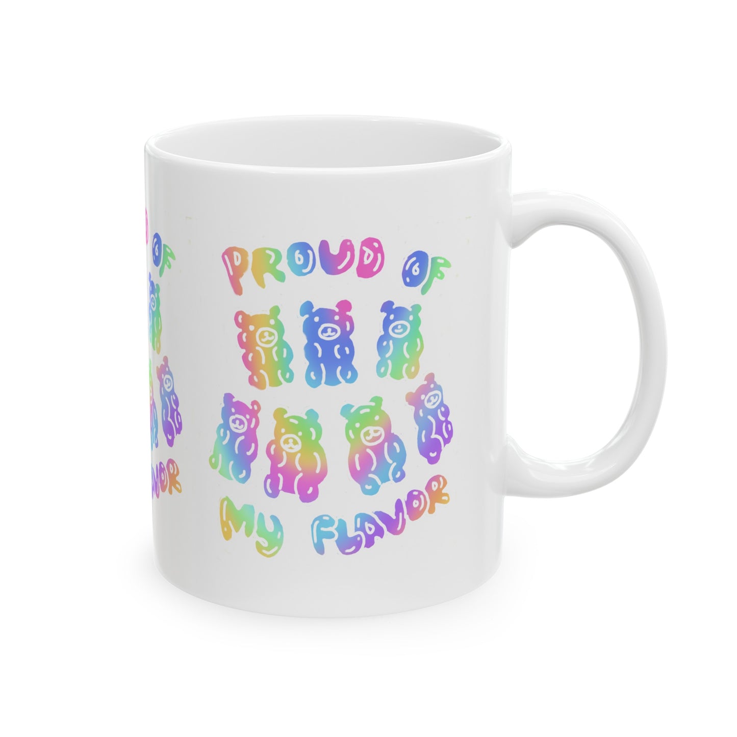 Rainbow Pride Gummy Bear Ceramic Mug (11oz)