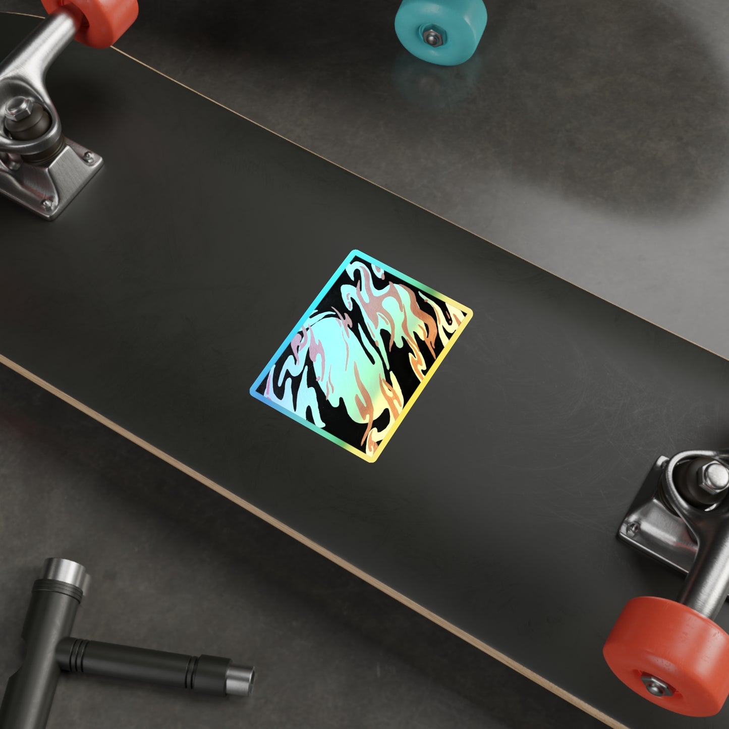 Red Fire Energy Holographic Sticker