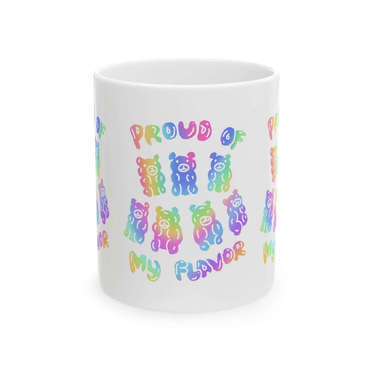 Rainbow Pride Gummy Bear Ceramic Mug (11oz)