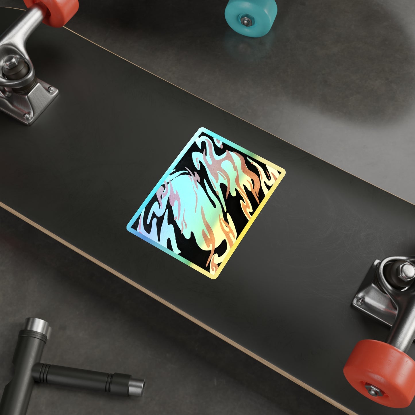 Red Fire Energy Holographic Sticker