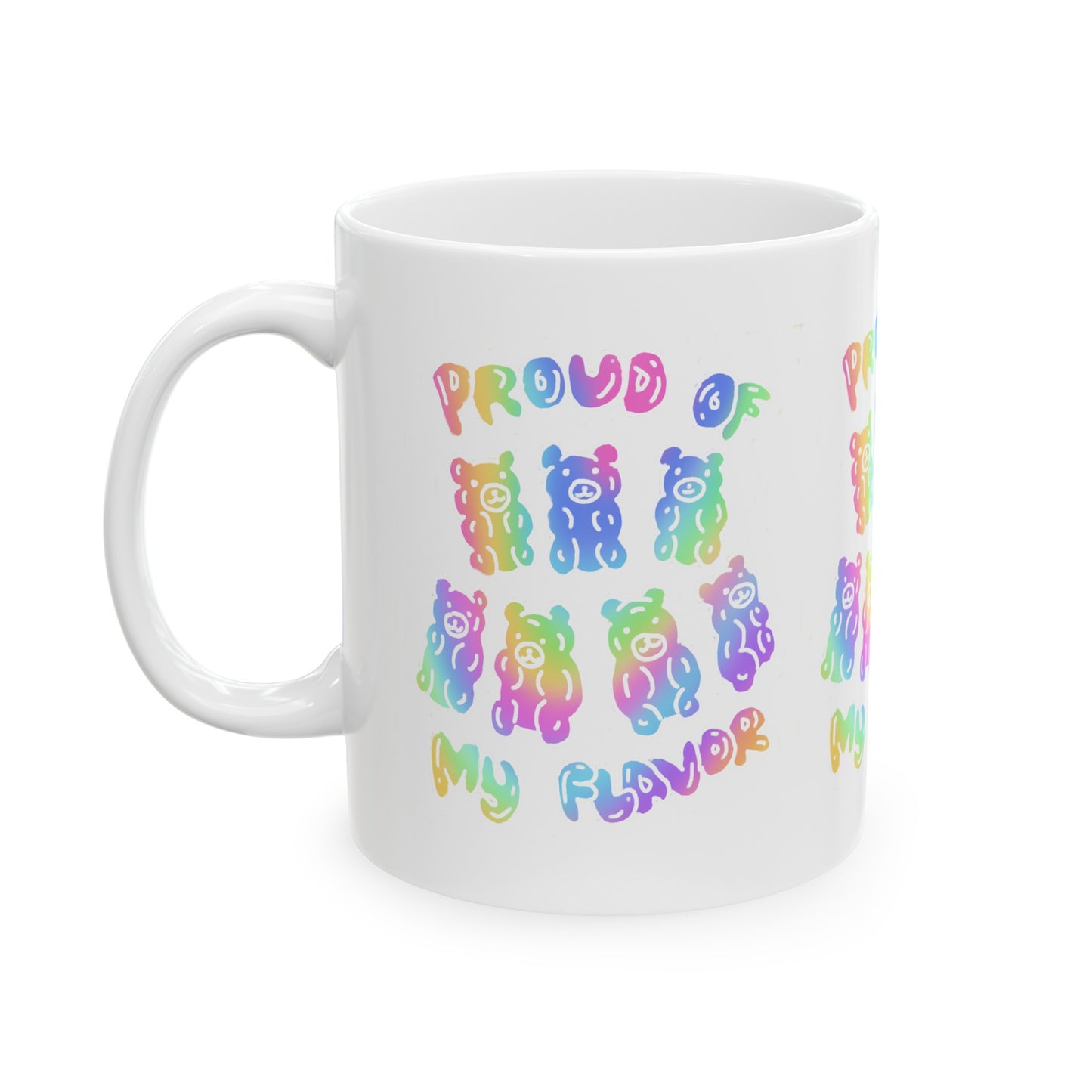 Rainbow Pride Gummy Bear Ceramic Mug (11oz)