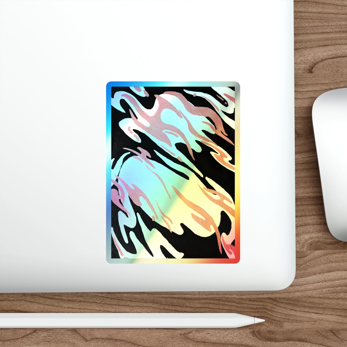 Red Fire Energy Holographic Sticker