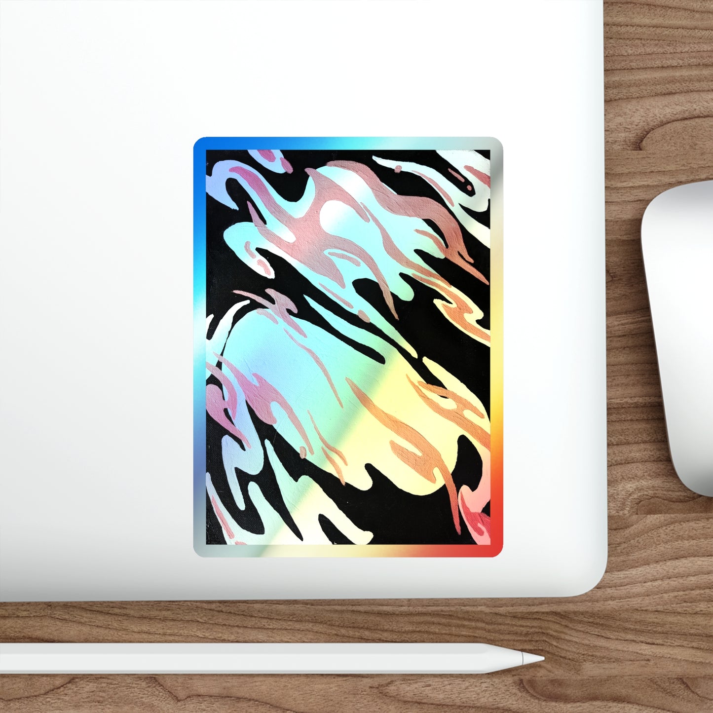 Red Fire Energy Holographic Sticker