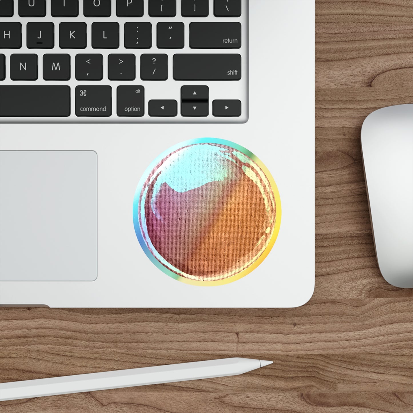 Red Energy Ball Holographic Sticker