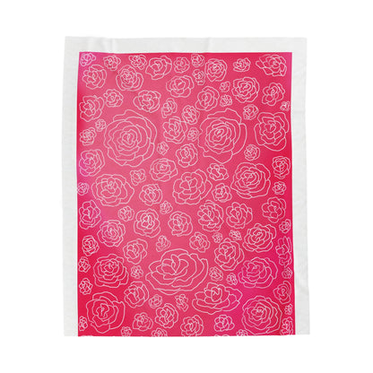 Pink Rose Velveteen Plush Blanket